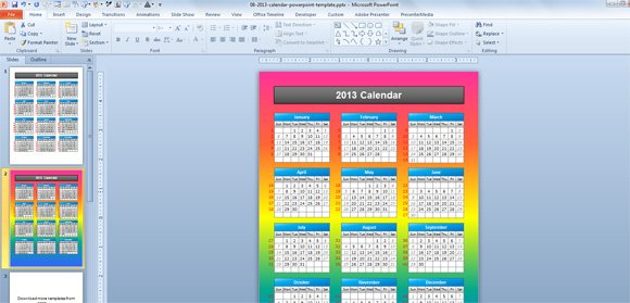 calendar template for powerpoint mac