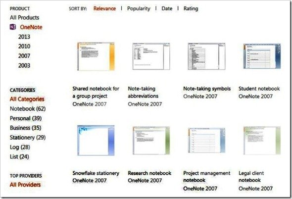 Microsoft Templates for OneNote 2013