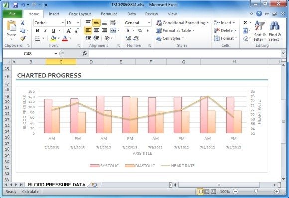 blood pressure chart template excel