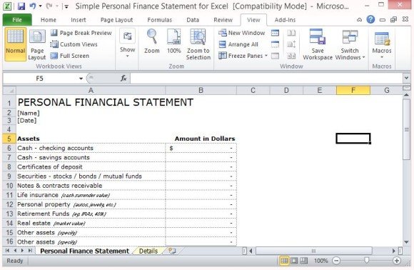 medical sample statement finance