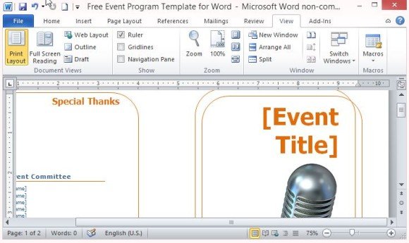 Free Event Program Templates S