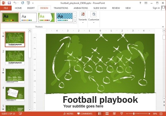 Animated Football Playbook PowerPoint Template PowerPoint Presentation