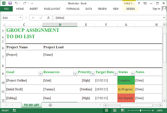 Weekly Task Tracker Template