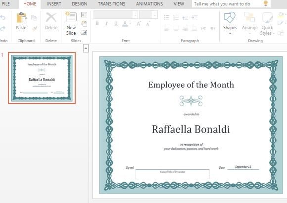Best Certificate Templates For Powerpoint Powerpoint Presentation Employee Of The Month Powerpoint Template