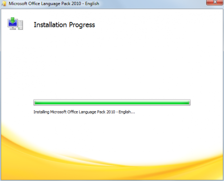 Installing Microsoft Office Language Pack 2010 English