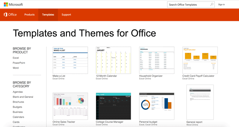 New Microsoft Office Templates website