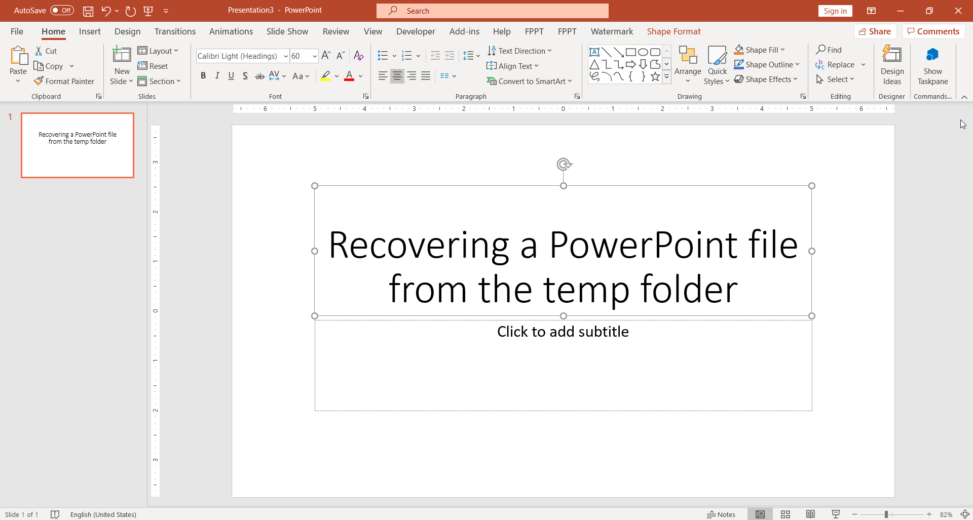 How to Recover pptx file from a temp folder in Windows (repair PowerPoint file)