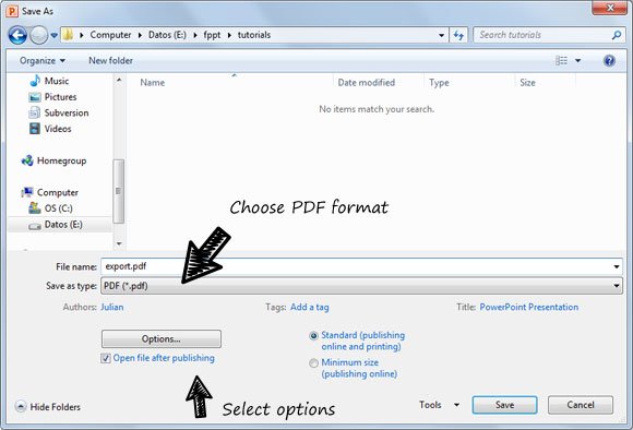How to Save as PDF in PowerPoint 2010