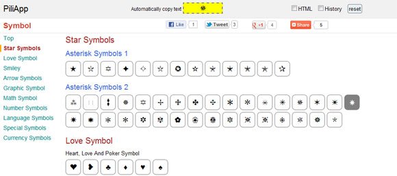 Copy and Paste Symbol Online