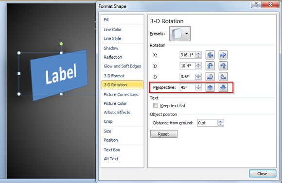 powerpoint perspective shape