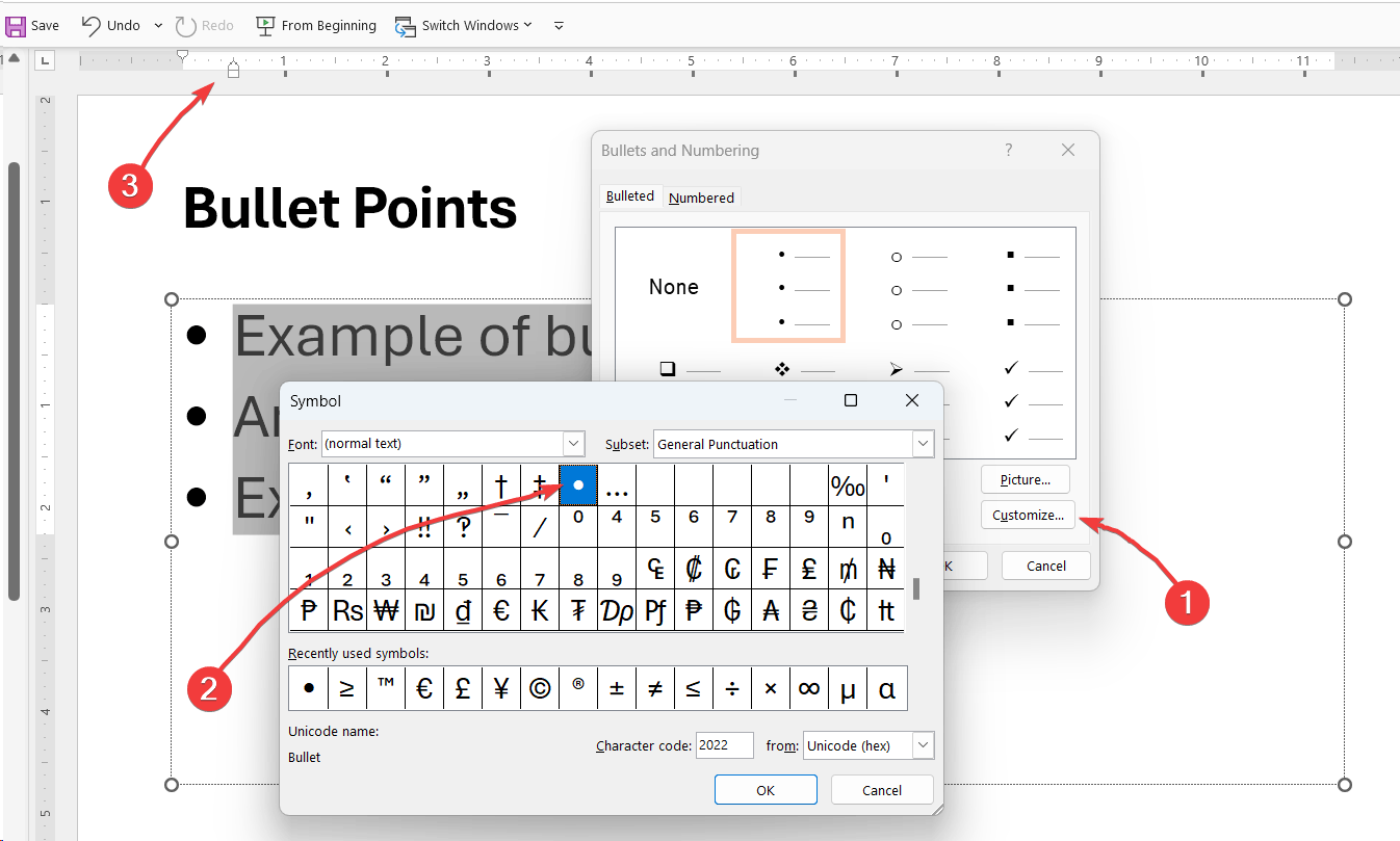 How to use a Larger Bullet point in PowerPoint slide