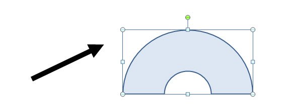 Example of a donut gauge shape in PowerPoint