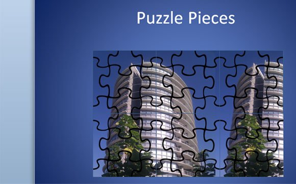 Puzzle Pieces design in PowerPoint Slides.