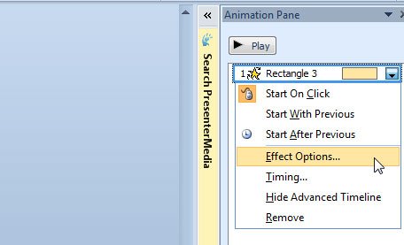 Adding a Counterclockwise rotation effect in a PowerPoint Animation