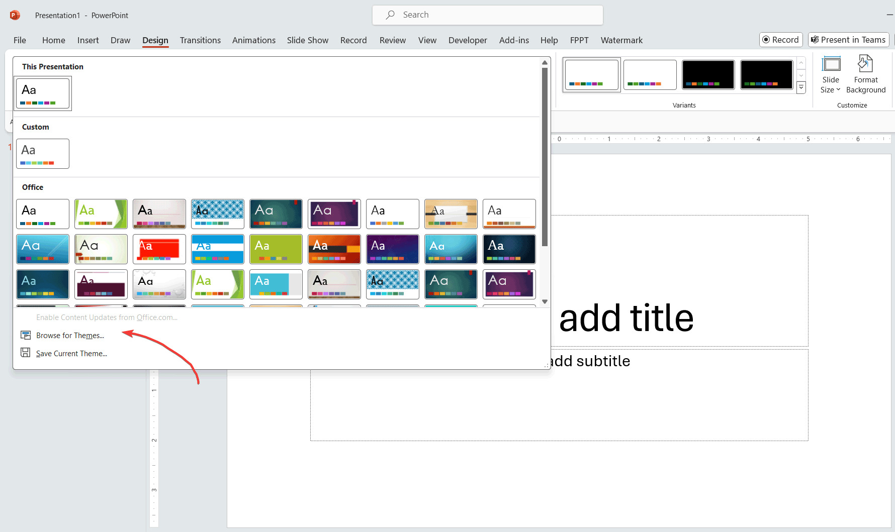 How to Apply FPPT Design Templates to your Presentation in PowerPoint