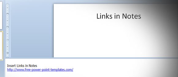 Adding Hyperlink in PowerPoint notes