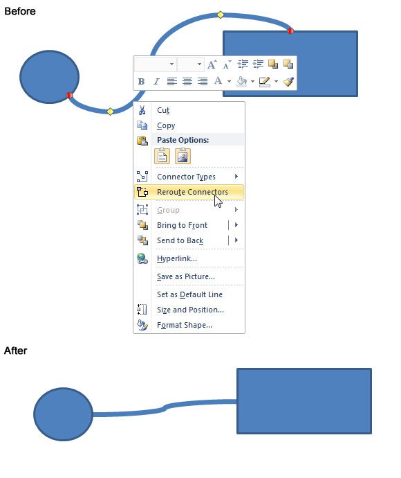 Reroute connectors PowerPoint