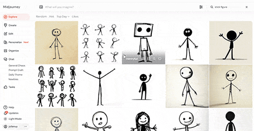 Stick Figures created in MidJourney