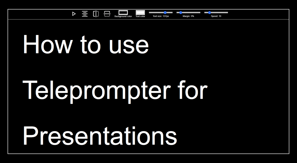 Example of teleprompter for presentations using cueprompter