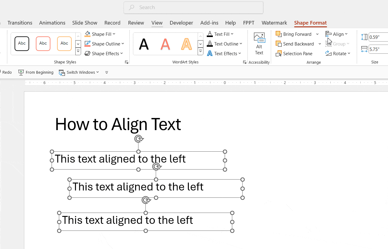 How to Align Text Horizontally in PowerPoint