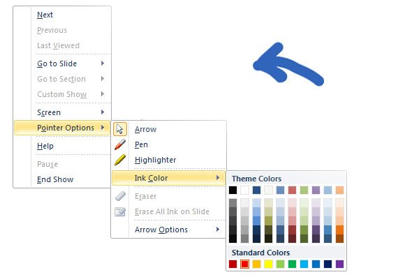 Ink Pens in PowerPoint 2010