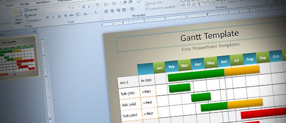 Free Gantt Chart Simple Template for PowerPoint