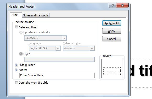 footer powerpoint