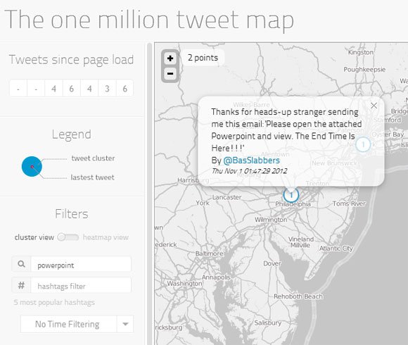 The One Million Tweet Map twitter maps