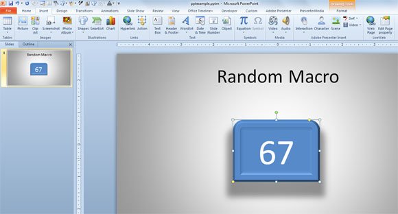 How to show a random number in PowerPoint slide