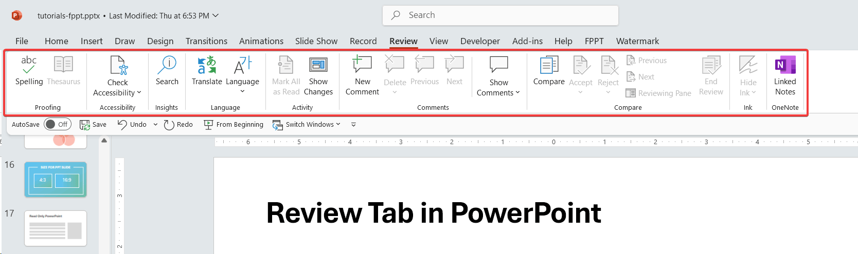 Review in PowerPoint