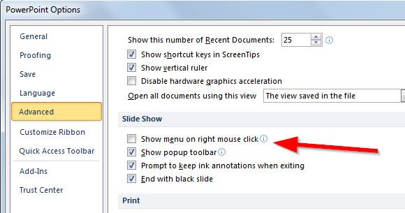 PowerPoint Tip: Set Right-Mouse Click To Go Back
