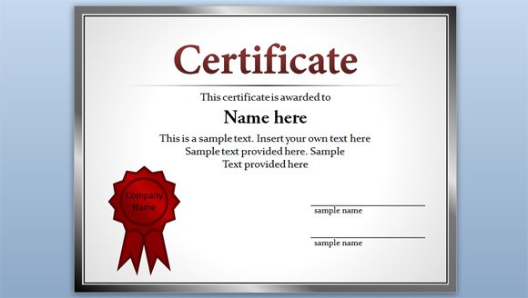 Example of Certificate template for PowerPoint & Google Slides