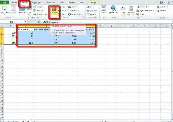 excel chart ppt template