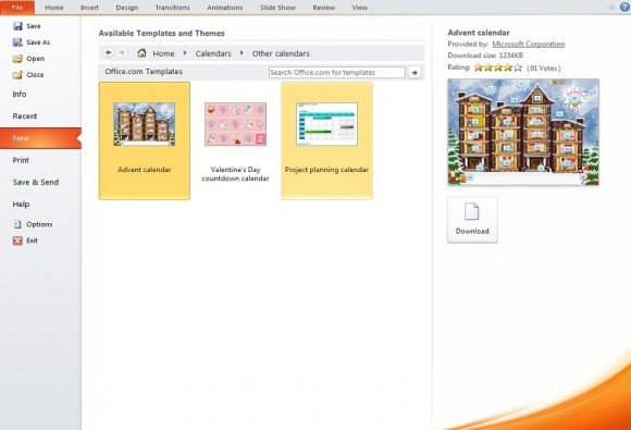 make calendar powerpoint