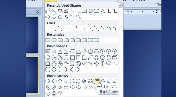 Bent Arrow Shape in PowerPoint
