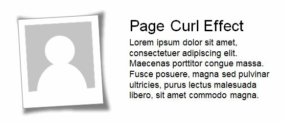 Example of page curl effect in PowerPoint with a subtle shadow.