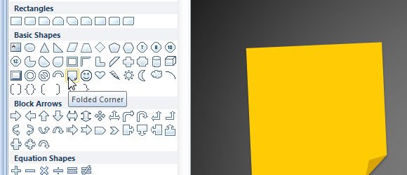 Post it illustration for PowerPoint - How to create a sticky note in PowerPoint using shapes.