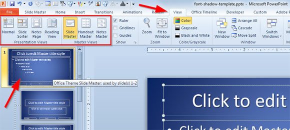 How to Apply Font Shadow on All Slides in PowerPoint