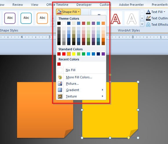 Solid Fill to Any Shape in PowerPoint - PowerPoint Fill Shape with Color
