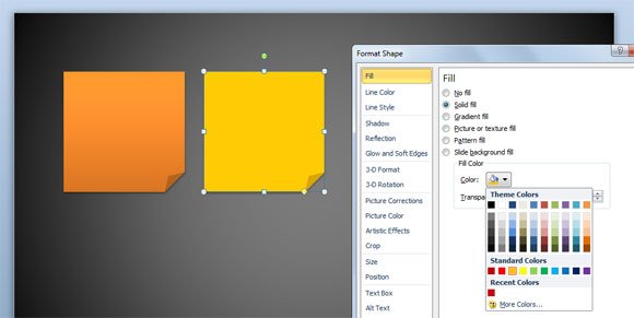 solid fill powerpoint 2010