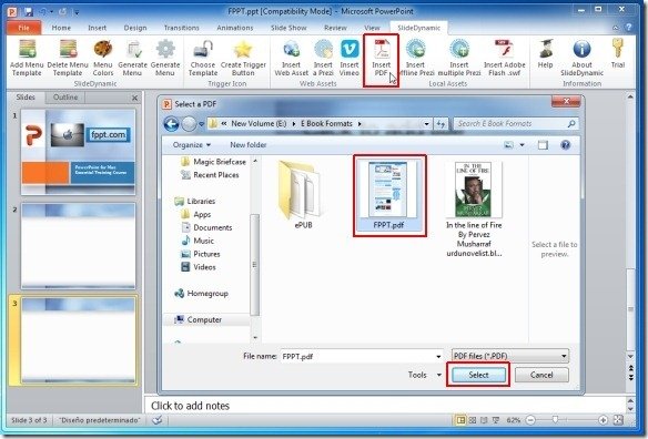 Select PDF File