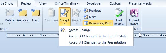 accept changed powerpoint