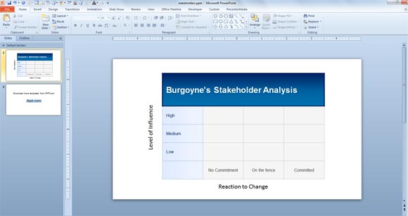 How to Make a Burgoyne's Stakeholder Analysis in PowerPoint 2010 for Free