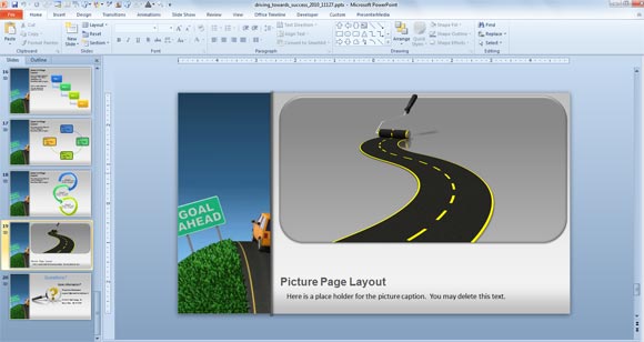 road powerpoint template design