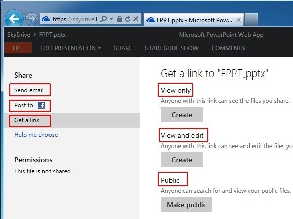 Share Presentation Using PowerPoint Web App