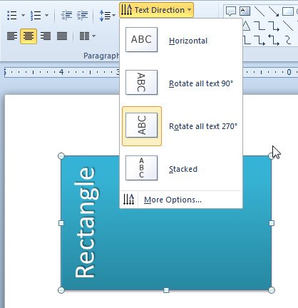 text direction shape