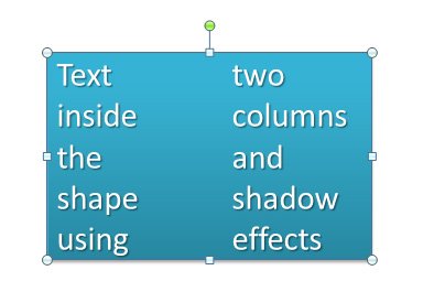 PowerPoint shapes columns inside the shapes