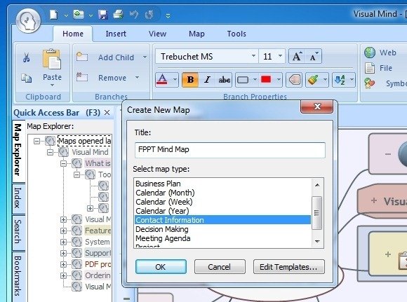 Readymade Mind Mapping Templates