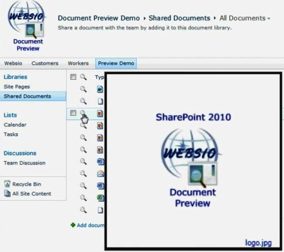 SharePoint 2010 Websio Document Preview