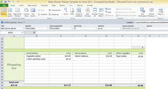 Baby Shower Planner Template for Excel